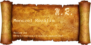 Menczel Rozália névjegykártya