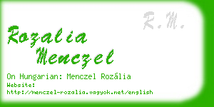rozalia menczel business card